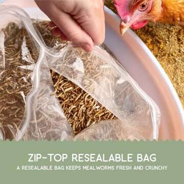 FLYGRUBS 5 lb Dried Black Soldier Fly Larvae, Non-GMO High-Calcium Chicken Feed for Healthy Laying Hens, Turkeys, Wild Birds, Ducks, Nutrient-Rich and 85x More Calcium Than Mealworms