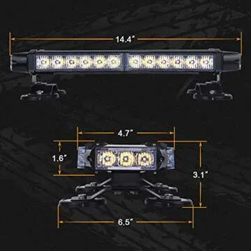 LINKITOM Roof Top LED Strobe Light Bar -Double Side Amber 30 LED Emergency Hazard Safety Warning Flashing Beacon Lighting Bar with Magnetic Base for Snow Plow, Trucks, Construction Vehicles