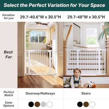 Cumbor 29.7-40.6" Baby Gate for Stairs, Mom's Choice Awards Winner-Dog Gate for Doorways, Pressure M...