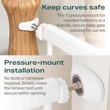 Cumbor 29.7-40.6" Baby Gate for Stairs, Mom's Choice Awards Winner-Dog Gate for Doorways, Pressure Mounted Self Closing Pet Gates for Dogs Indoor, Durable Safety Child Gate with Easy Walk Thru Door