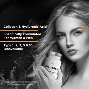 Amen Multi Collagen Peptides Capsules with Hyaluronic Acid and Vitamin C - 5 Types of Collagen Protein Type I, II, III, V, X - Grass Fed Hydrolyzed - 18 Amino Acids - Collagen Supplement - 90 Pills