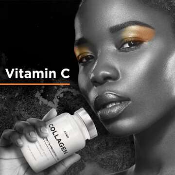 Amen Multi Collagen Peptides Capsules with Hyaluronic Acid and Vitamin C - 5 Types of Collagen Protein Type I, II, III, V, X - Grass Fed Hydrolyzed - 18 Amino Acids - Collagen Supplement - 90 Pills