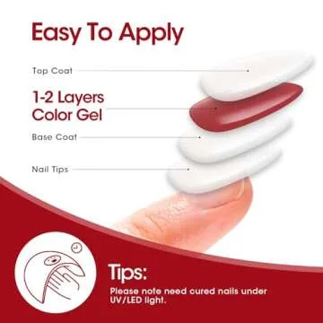 Gellen Red Gel Polish Set, 6 Colors Red Rose Pink Jelly Gel Nail Polish Set, French Tip Gel Polish Set Soak off U/V Light Cured Nail Art Valentines Gifts for Her