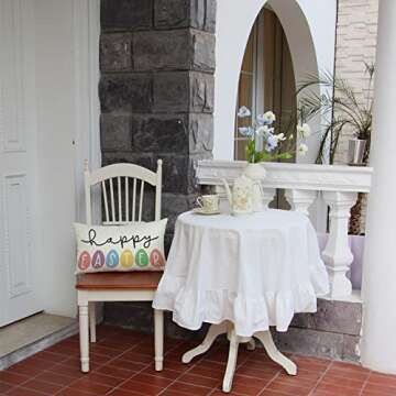 Happy Easter Egg Throw Pillow Cover for Spring Decor