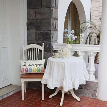 Happy Easter Egg Throw Pillow Cover for Spring Decor