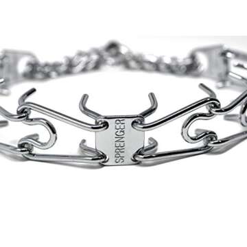 Herm Sprenger Prong Dog Training Collar Ultra-Plus Chrome Plated Steel Pet Pinch Anti Pull Collar for Dogs Made in Germany 22in x 3.0mm (Neck Size up to 18in) Medium