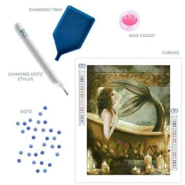 DIAMOND DOTZ Bath time Mermaid Diamond Painting Kits for Adults - Diamond Art Kits a Relaxing Creative Craft Kit with Dotz Gems 26.8x20.5