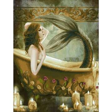 DIAMOND DOTZ Bath time Mermaid Diamond Painting Kits for Adults - Diamond Art Kits a Relaxing Creative Craft Kit with Dotz Gems 26.8x20.5