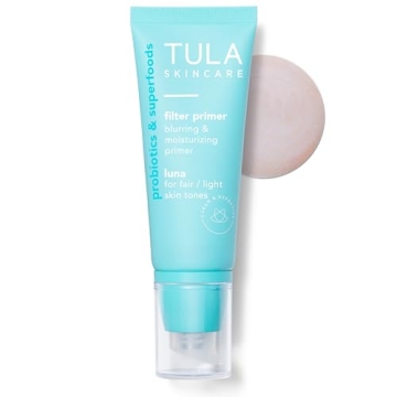 TULA Skin Care Face Filter Blurring and Moisturizing Primer - Luna, Evens the Appearance of Skin Ton...