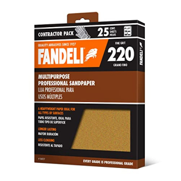 Fandeli Multi-Purpose Sandpaper 220 Grit 25 Sheets