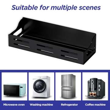 Carwiner 5 Pack Magnetic Spice Rack for Refrigerator with Paper Towel Holder, Magnetic Refrigerator Organizer, Strong Magnetic Fridge Shelf, Rustproof Side Fridge Storage Rack for Kitchen