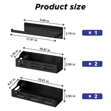 Carwiner 5 Pack Magnetic Spice Rack for Refrigerator with Paper Towel Holder, Magnetic Refrigerator Organizer, Strong Magnetic Fridge Shelf, Rustproof Side Fridge Storage Rack for Kitchen