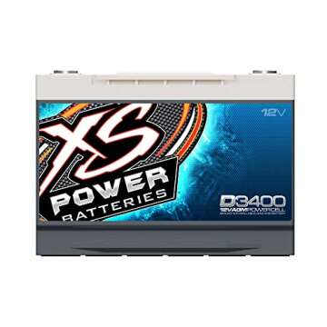 XS Power D3400 AGM Battery - 3300 Amp Deep Cycle 12V, Maintenance Free, Lightweight
