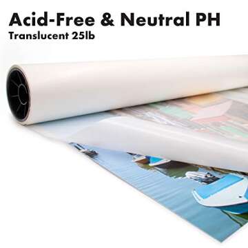 Acid-Free with a Neutral PH | Protects Art & Photographs | Glassine Paper Roll | 36 inches x 60 feet | by Paper Pros