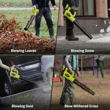 Leaf Blower, 21V Cordless Electric Leaf Blower with 2 2.0Ah Batteries and 1 Hour Fast Charger, Lightweight Leaf Blower for Patio Cleaning, Lawn Care, Blowing Fallen Leaves and Dust, etc.