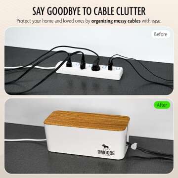 DMoose Cable Management Box - Tidy Cables with Style and Safety