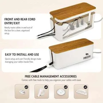 DMoose Cable Management Box - Tidy Cables with Style and Safety