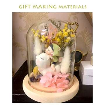 AHTONG 2 Pack Real Dried Leaf Flowers Plant Herbarium with Tweezers for Craft Jewelry Making (Yellow and White)