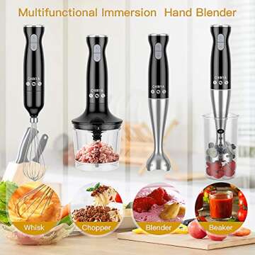 Powerful 4-in-1 Immersion Hand Blender with Accessories