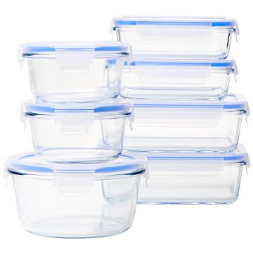 Leak-Proof Glass Food Storage Containers 14-Piece
