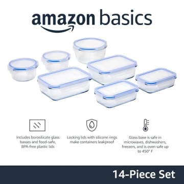 Leak-Proof Glass Food Storage Containers 14-Piece