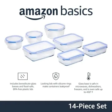Leak-Proof Glass Food Storage Containers 14-Piece
