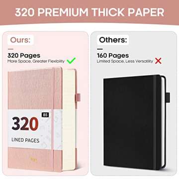 Journal Notebook For Writing,320 Pages Lined Hardcover Leather Journals For Women Men,Notebooks Coll...