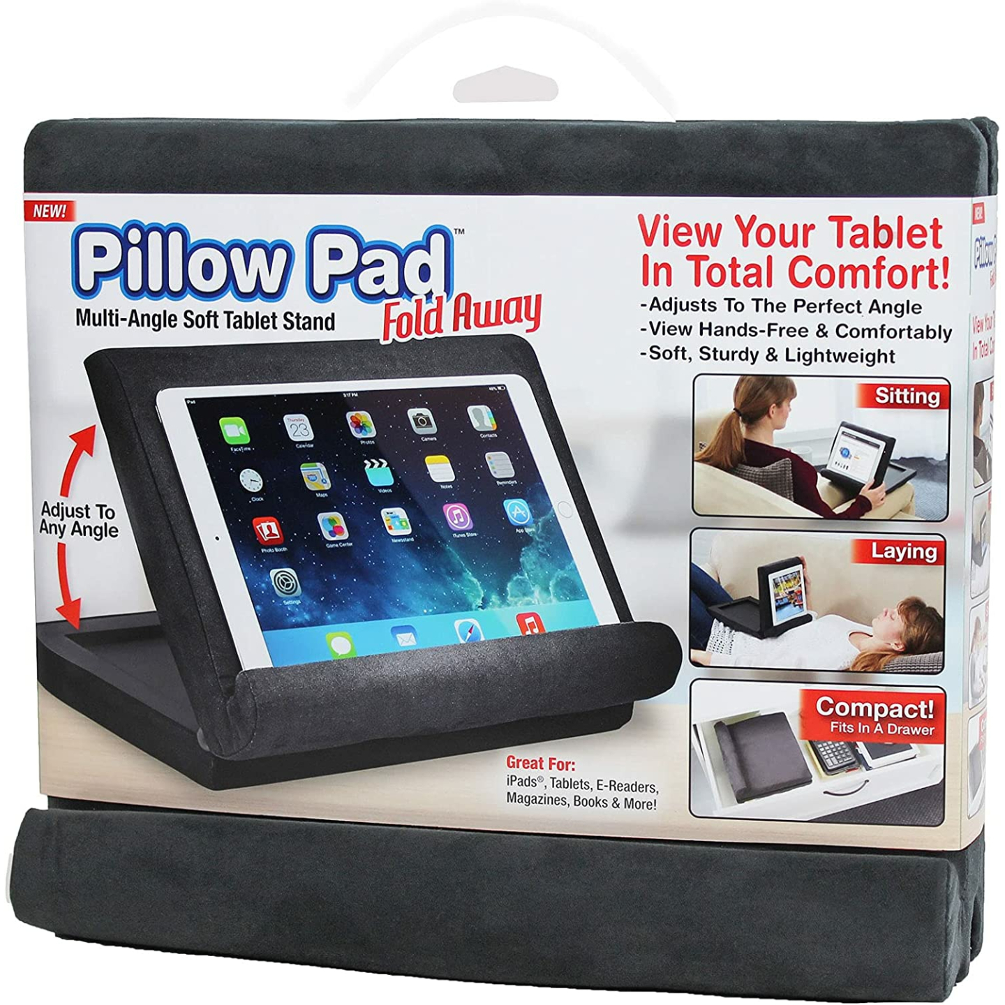 Ontel Pillow Pad: Soft Multi-Angle Tablet Stand