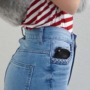 LOUISE MAELYS 4pcs Round Folding Pocket Hair Brush Mini Hair Comb with Makeup Mirror for Travel Candy Color