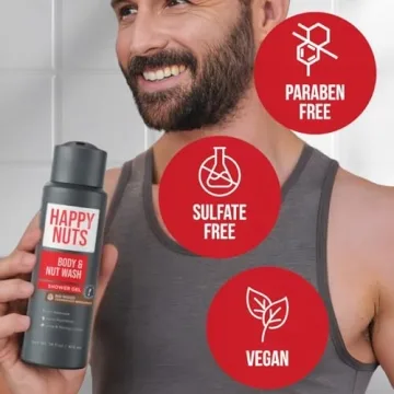 HAPPY NUTS Big Wood Body Wash for Men - Moisturizing Shower Gel