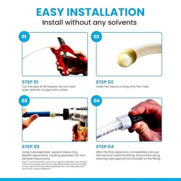 Poly Pex A Expansion Fittings F-1960 1/2" Combo With 1/2" inch Tees "T" [10 PCS], 1/2" Elbows [10 PCS], 1/2" Couplings [10 PCS] |Plastic Fittings for Pex-A Pipe in Plumbing [Pack of 30]