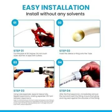 Poly Pex A Expansion Fittings F-1960 1/2" Combo With 1/2" inch Tees "T" [10 PCS], 1/2" Elbows [10 PCS], 1/2" Couplings [10 PCS] |Plastic Fittings for Pex-A Pipe in Plumbing [Pack of 30]