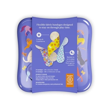 Welly Bandages | Flexible Fabric Bravery Badges 48 Count | Fun Dog Patterns