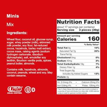 Loacker Minis Wafer Variety Pack - 30% Less Sugar - Premium Assorted Cream Filled Wafer Cookies - Mix of Hazelnut, Chocolate and Vanilla Crispy Wafers - NON-GMO - Sustainably Sourced Ingredients - 10g/0.35oz, 40 Individually Wrapped Snack Packs (mix)