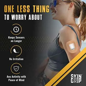 Skin Grip CGM Patches for Insulet Omnipod (20-Pack), Waterproof & Sweatproof for 3 Days, Pre-Cut Adhesive Tape, Continuous Glucose Monitor Protection(Tan)