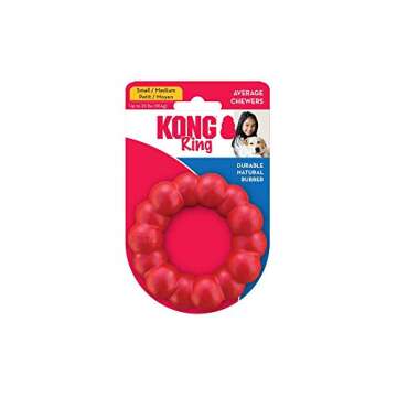 KONG Ring - Natural Rubber Ring Toy for Healthy Chewing Habits - Chew Toy Supports Dog Dental Health - Dog Toy Supports Instincts During Playtime - for Small/Medium Dogs