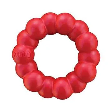 KONG Ring - Natural Rubber Ring Toy for Healthy Chewing Habits - Chew Toy Supports Dog Dental Health - Dog Toy Supports Instincts During Playtime - for Small/Medium Dogs