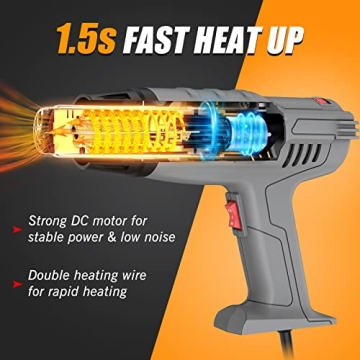 DIAFIELD 1850W Heat Gun with Adjustable Temperature & Durability