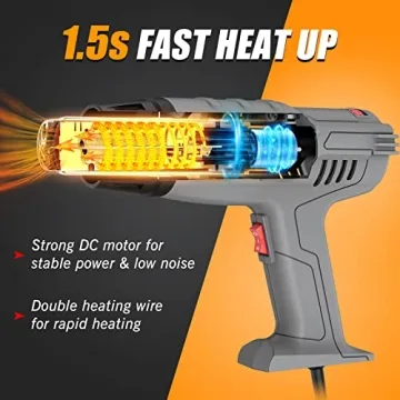 DIAFIELD 1850W Heat Gun with Adjustable Temperature & Durability
