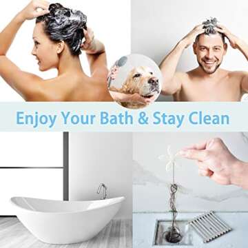 10 Pack Flower Shape Shower Drain Sink Remover Hair Filter Chain Hook - Catcher Strainer Hair Snare for Bathroom, Kitchen, Bathtub