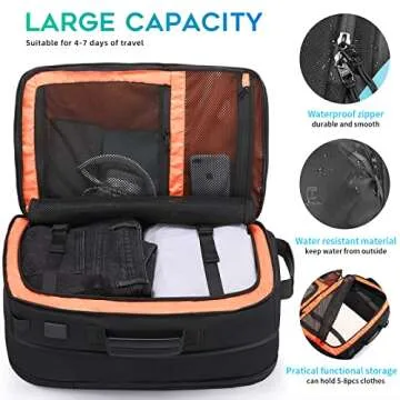TANGCORLE Travel Carry on Backpack - Expandable 45L