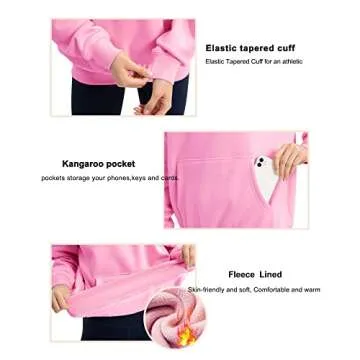 THE GYM PEOPLE Women's Oversized Hoodie Loose fit Soft Fleece Pullover Hooded Sweatshirt With Pockets Pink