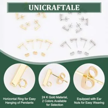Hypoallergenic Stud Earring Set for DIY Jewelry Making