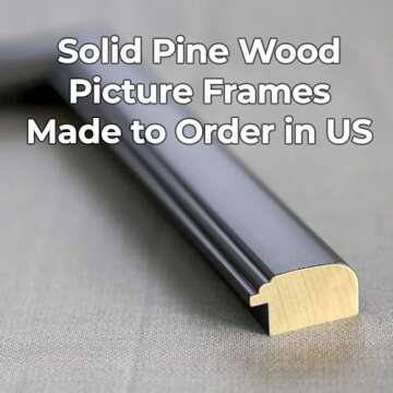 32x40 Frame Black Picture Frame - Complete Modern Photo Frame Includes UV Acrylic Shatter Guard Front, Acid Free Foam Backing Board, Hanging Hardware Wood Wall Frames for Family Photos - no Mat