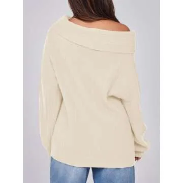 Saodimallsu Women's Off The Shoulder Batwing Sweater