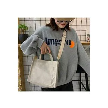 Danling&Unique Small Corduroy Pocket Tote Bag for Women