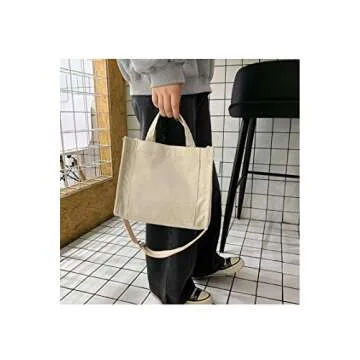 Danling&Unique Small Corduroy Pocket Tote Bag for Women