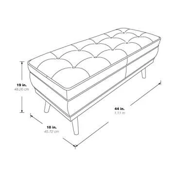 Mid-Century Modern Storage Bench - OSP Home Furnishings