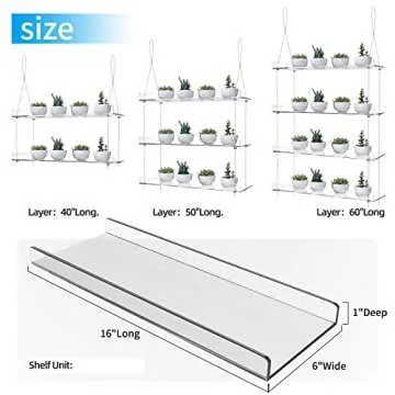 ZerzSemp 3-Tier Adjustable Acrylic Plant Shelves for Windows