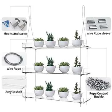 ZerzSemp 3-Tier Adjustable Acrylic Plant Shelves for Windows